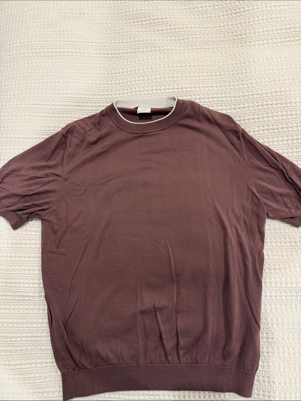 Eleventy Short-Sleeve Crewneck Tee in Plum